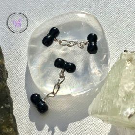 Black Onyx Bubble Chain Cufflinks